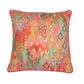 Cushion Cover with Modern Ikat Print with Hand Embroidery and Cord Piping - Polycanvas | Orange - 16x16in