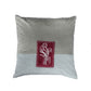 Velvet Embroidered Cushion Cover - Luxe Collection | Sofa, Bedroom, Couch | Patchwork of Floral Embroidery with Chawal Taka - Grey - 16x16 inch (40x40 cms) (Pack of 1)