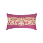 Rectangular Cushion Cover - Luxe Collection | Sofa, Bedroom, Couch | Polycanvas Floral Applique - Magenta Pink - 12x22 inch (30x55 cms) (Pack of 1)