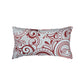 Hand Embroidered Cushion Cover - Luxe Collection | Sofa, Bedroom, Couch | Polycanvas Printed Floral Design with Embroidery - Rust - 12x22 inch (30x56 cms) (Pack of 1)