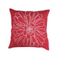 ZEBA World Christmas Cushion Cover for Sofa, Bed | Floral Outline Embroidery - Polycanvas | Red - 16x16in (40x40cm) (Pack of 1)