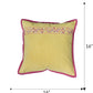Hand Embroidered Cushion Cover - Luxe Collection | Sofa, Bedroom, Couch | Polycanvas Floral Embroidery with Flange Border - Yellow - 16x16 inch (40x40 cms) (Pack of 1)