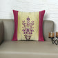 Hand Embroidered Cushion Cover - Luxe Collection | Sofa, Bedroom, Couch | Polycanvas Patch of Floral Embroidery - Multicolor - 16x16 inch (40x40 cms) (Pack of 1)
