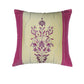 Hand Embroidered Cushion Cover - Luxe Collection | Sofa, Bedroom, Couch | Polycanvas Patch of Floral Embroidery - Multicolor - 16x16 inch (40x40 cms) (Pack of 1)