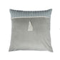 Velvet Cushion Cover - Luxe Collection | Sofa, Bedroom, Couch | Pleated with Lace and Tassle - Gray - 16x16 inch (40x40 cms) (Pack of 1)