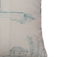 Beige & Blue Printed Cushion Cover with Ribbon Tie-Up | 16 Inch x 16 Inch | Cotton