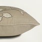 Hand Embroidered Luxe Collection Cushion Cover | Tree Leaves with Bird Applique Embroidery Off White - 16x16 Inches