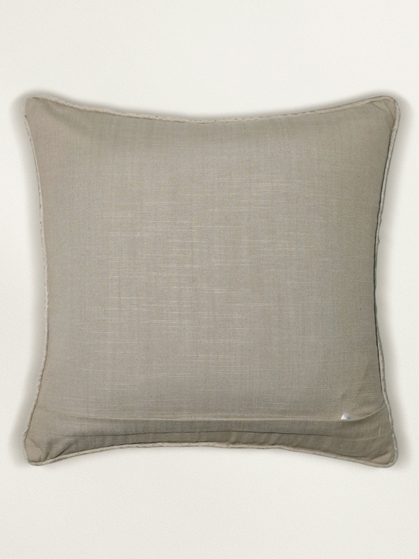 Hand Embroidered Luxe Collection Cushion Cover | Tree Leaves with Bird Applique Embroidery Off White - 16x16 Inches