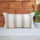 ZEBA Cushion Cover - Luxe Collection | Sofa, Bedroom, Couch | Patchwork with Frayed Edges | Grey - Poly Cotton | 12x22 inch (30x55 cms) (Pack of 1)