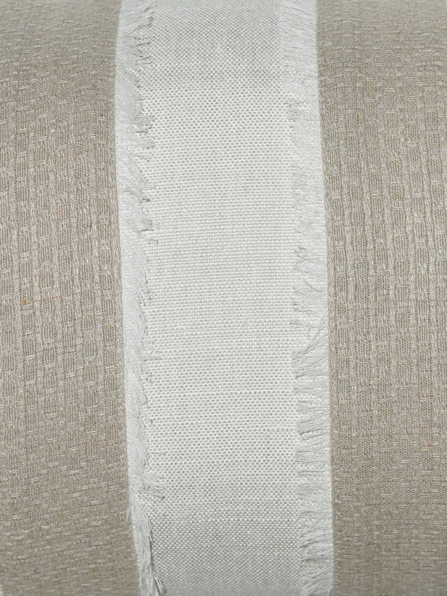 ZEBA Cushion Cover - Luxe Collection | Sofa, Bedroom, Couch | Patchwork with Frayed Edges | Grey - Poly Cotton | 12x22 inch (30x55 cms) (Pack of 1)