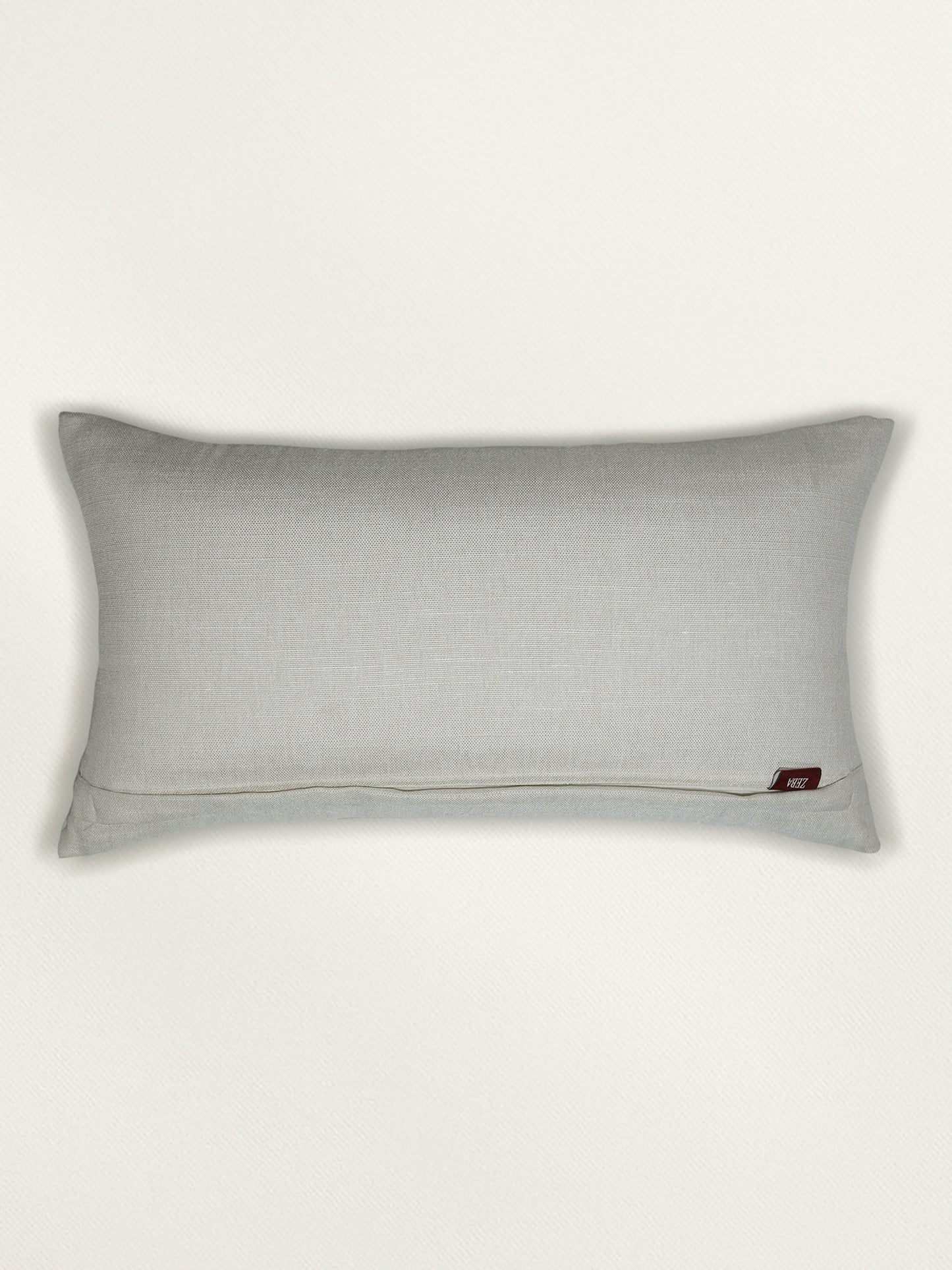 ZEBA Cushion Cover - Luxe Collection | Sofa, Bedroom, Couch | Patchwork with Frayed Edges | Grey - Poly Cotton | 12x22 inch (30x55 cms) (Pack of 1)