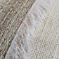 ZEBA Cushion Cover - Luxe Collection | Sofa, Bedroom, Couch | Patchwork with Frayed Edges | Grey - Poly Cotton | 12x22 inch (30x55 cms) (Pack of 1)
