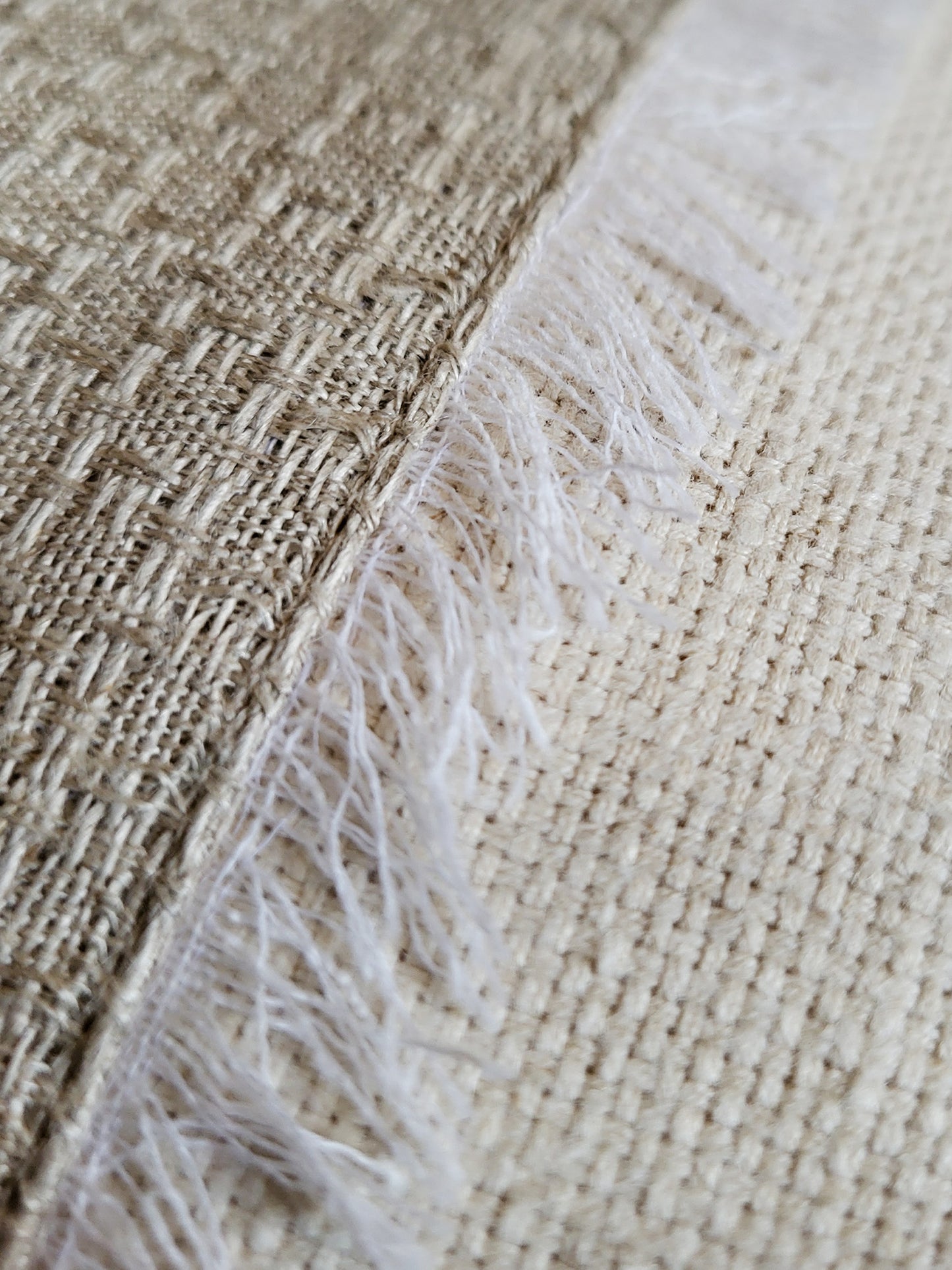 ZEBA Cushion Cover - Luxe Collection | Sofa, Bedroom, Couch | Patchwork with Frayed Edges | Grey - Poly Cotton | 12x22 inch (30x55 cms) (Pack of 1)