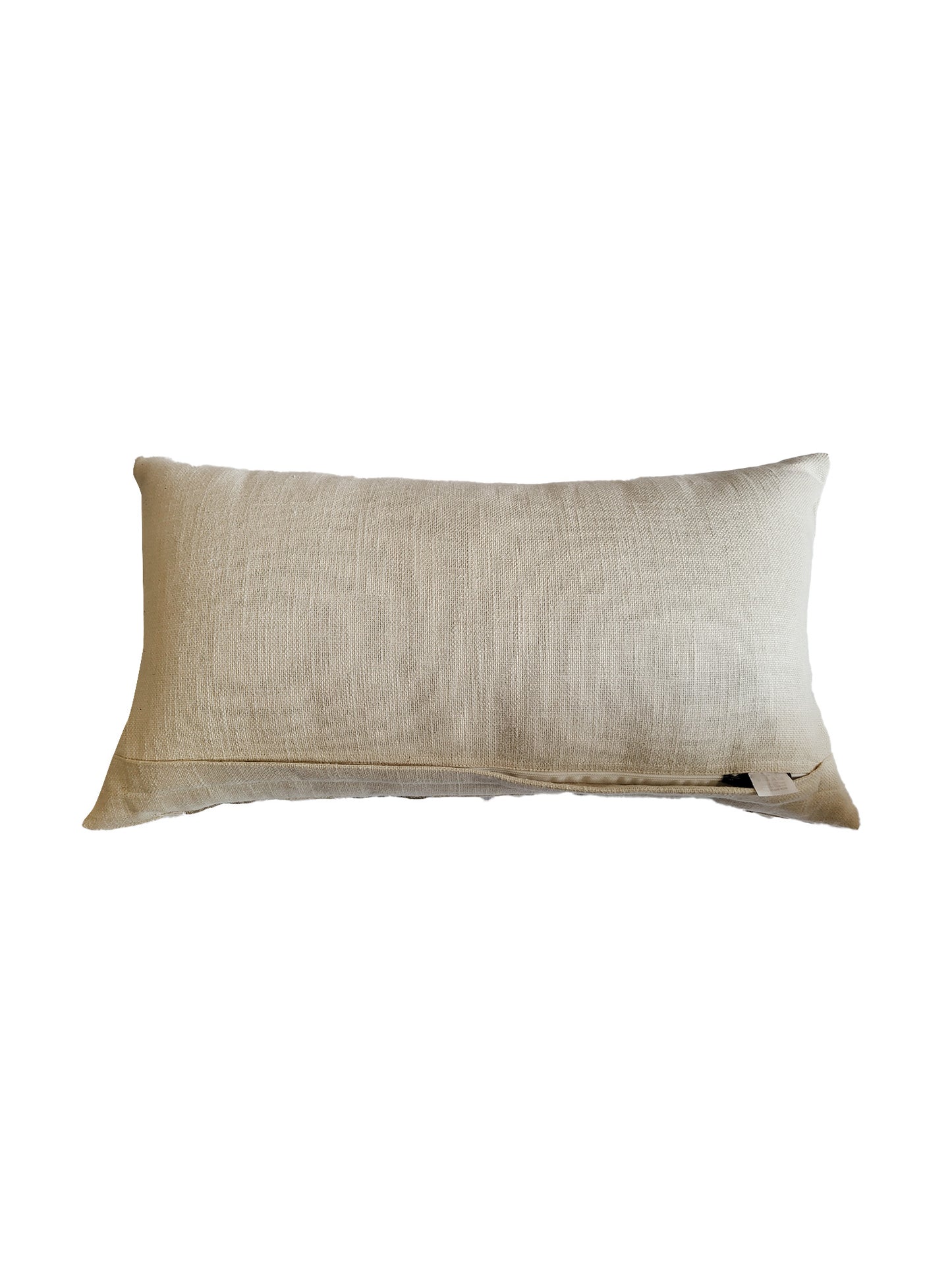 ZEBA Cushion Cover - Luxe Collection | Sofa, Bedroom, Couch | Patchwork with Frayed Edges | Grey - Poly Cotton | 12x22 inch (30x55 cms) (Pack of 1)