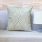 Hand Embroidered Cushion Cover | Chawal Taka on Leaves Pattern Mint Green - 16 x 16 Inches