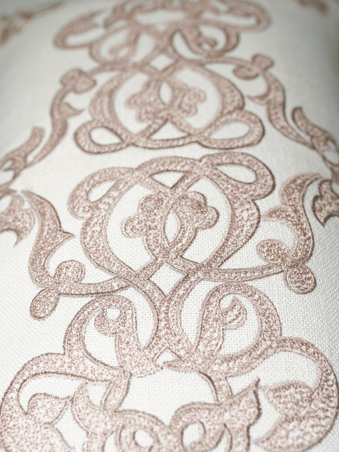 Hand Embroidered Cushion Cover | Aari (Towel Embroidery Linen 12x22 - 12x22 Inches