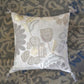 Polyester Blend Grey Cushion Cover- Machine and Hand Embroidered with Tassels|16x16 inch, set of 1