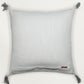 Polyester Blend Grey Cushion Cover- Machine and Hand Embroidered with Tassels|16x16 inch, set of 1