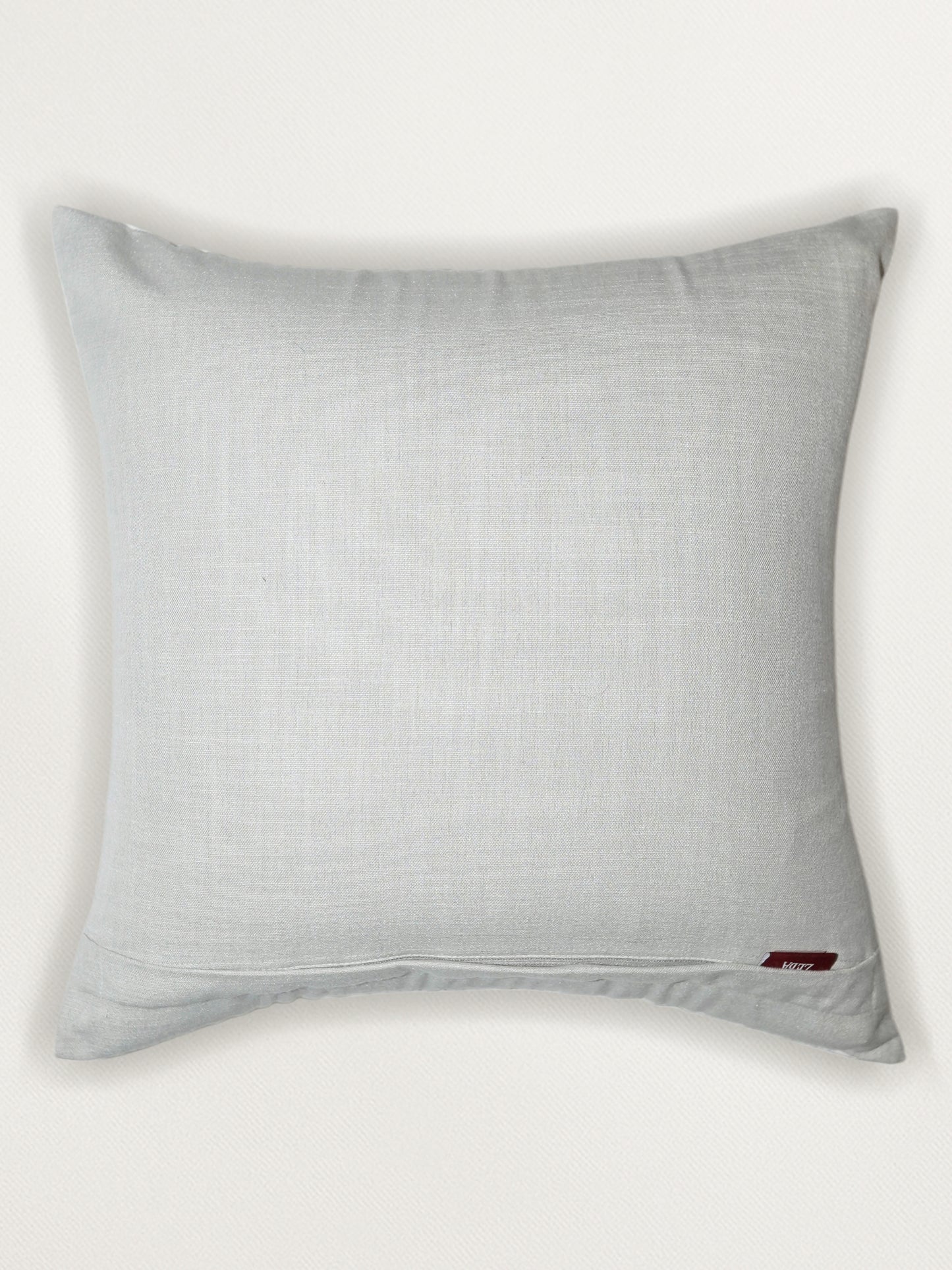 Hand Knotted with Beaten Zardozi Cushion Cover | Digitally Printed Mint Green - 16 x 16 Inches