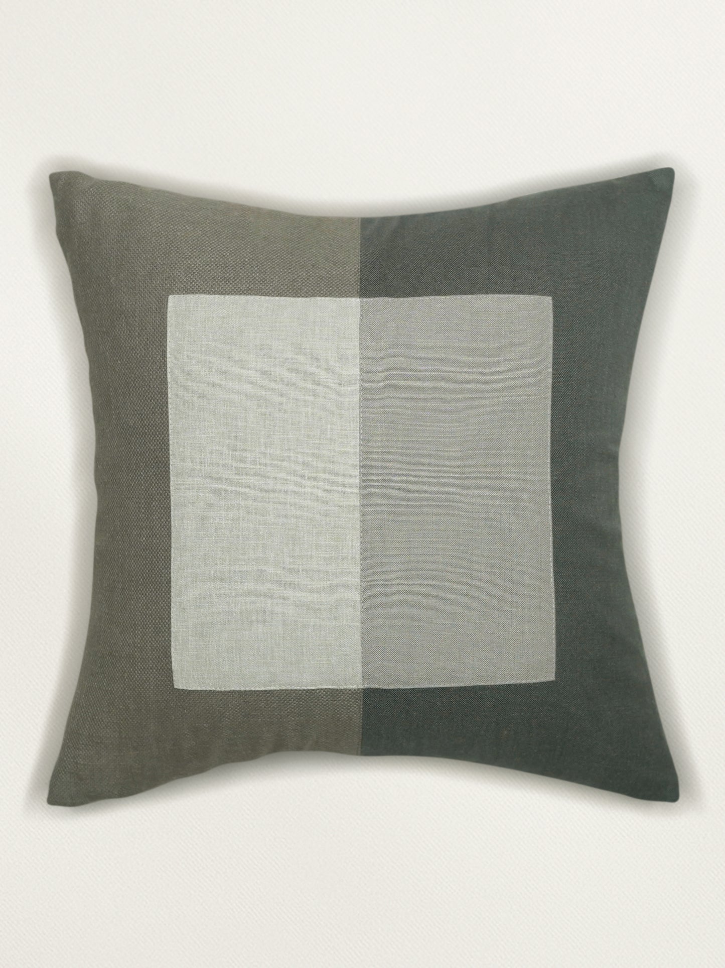 ZEBA Cushion Cover - Luxe Collection | Sofa, Bedroom, Couch | Patchwork | Grey - Poly Cotton | 16x16 inch (40x40 cms) (Pack of 1)