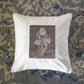 Polyester Blend Cushion Cover-Grey |Hand and Machine Embroidered|16x16 inch, set of 1