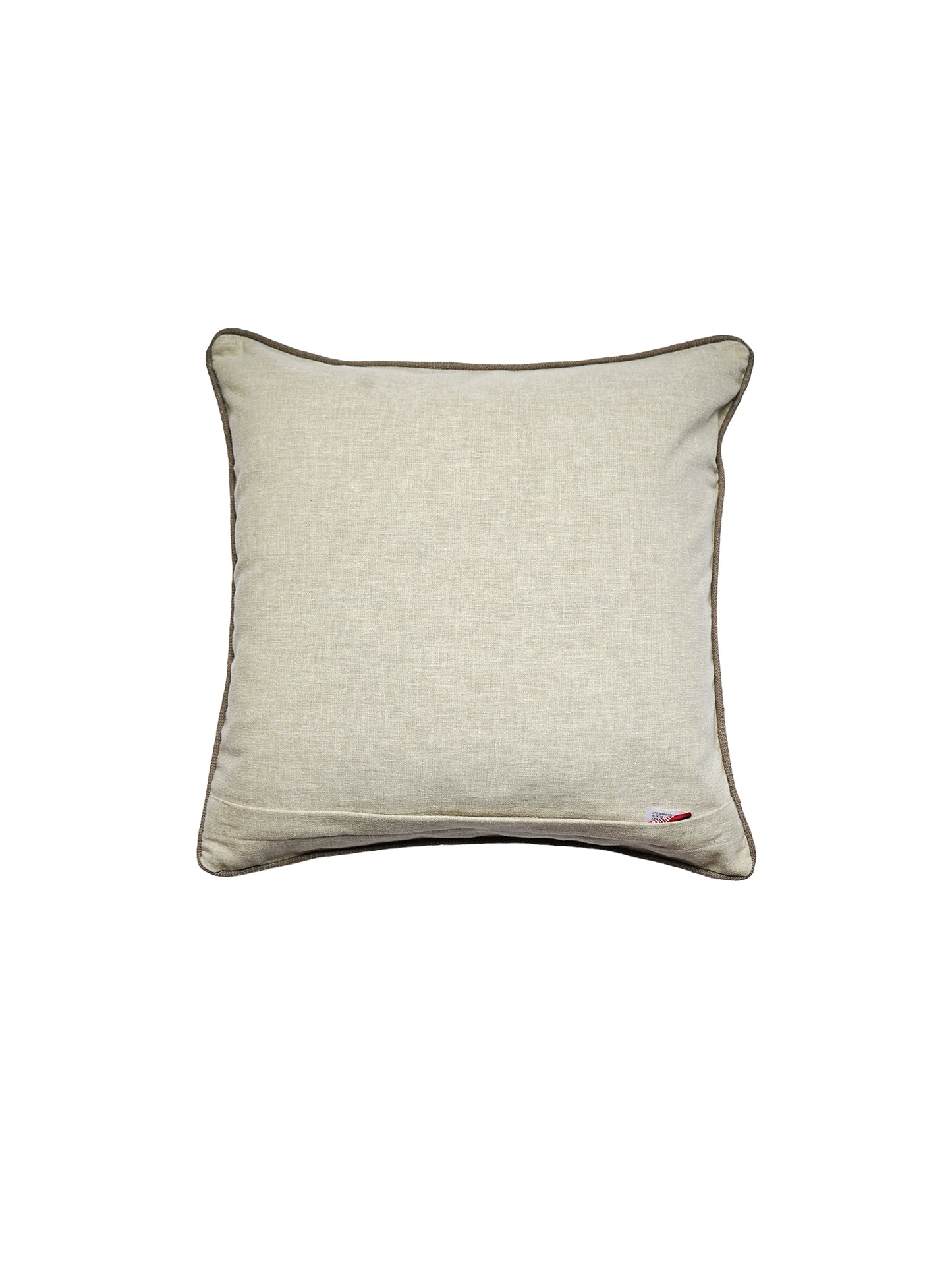 Polyester Blend Cushion Cover-Grey |Hand and Machine Embroidered|16x16 inch, set of 1