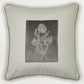 Polyester Blend Cushion Cover-Grey |Hand and Machine Embroidered|16x16 inch, set of 1