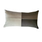 Poly Cotton Grey Cushion Cover- Patchwork & Hand Embroidery on Center Cord – 12x22 Inches (Set of 1)