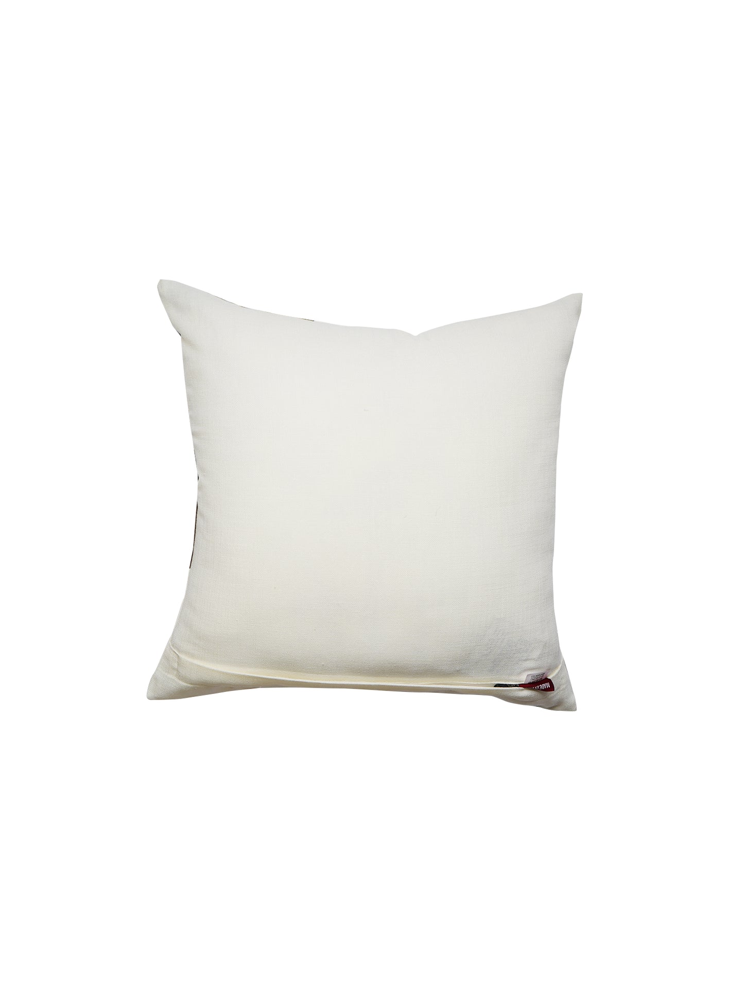 Polyester Blend Multicolour Cushion Cover- Applique Patchwork + Hand Embroidery 16x16 inch Set of 1
