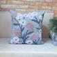 Polyester Blend  Blue Cushion Cover- Arri Work, Cord & Ribbon Hand Work, 16x16 inches, Set of 1