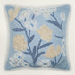 Polyester Blend  Blue Cushion Cover- Arri Work, Cord & Ribbon Hand Work, 16x16 inches, Set of 1