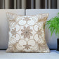 Polyester Blend Cushion Cover –   Cream, Handcrafted Cord work 16x16''