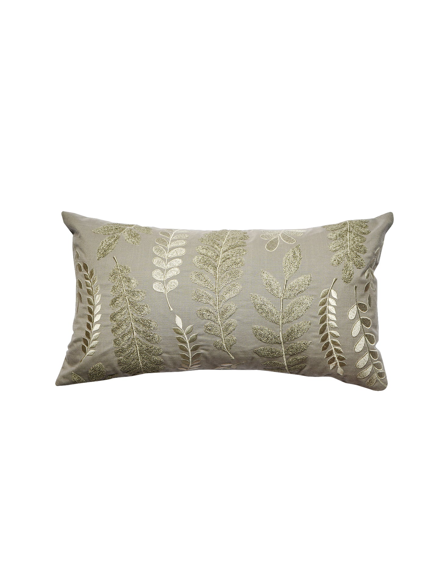 Polyester Blend Cushion Cover - Grey, Arri Work 12x22 inches, Set of 1