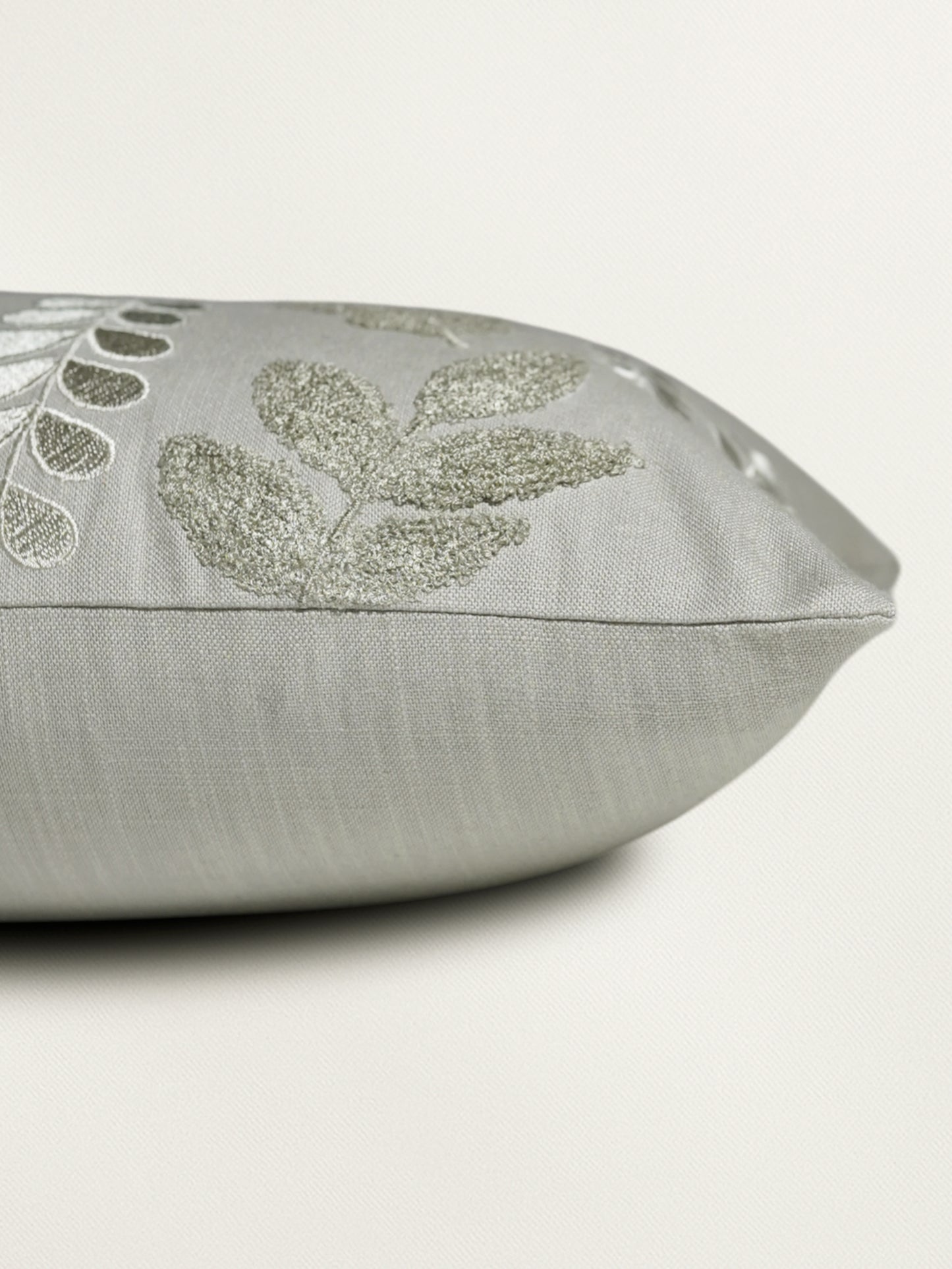 Polyester Blend Cushion Cover - Grey, Arri Work 12x22 inches, Set of 1