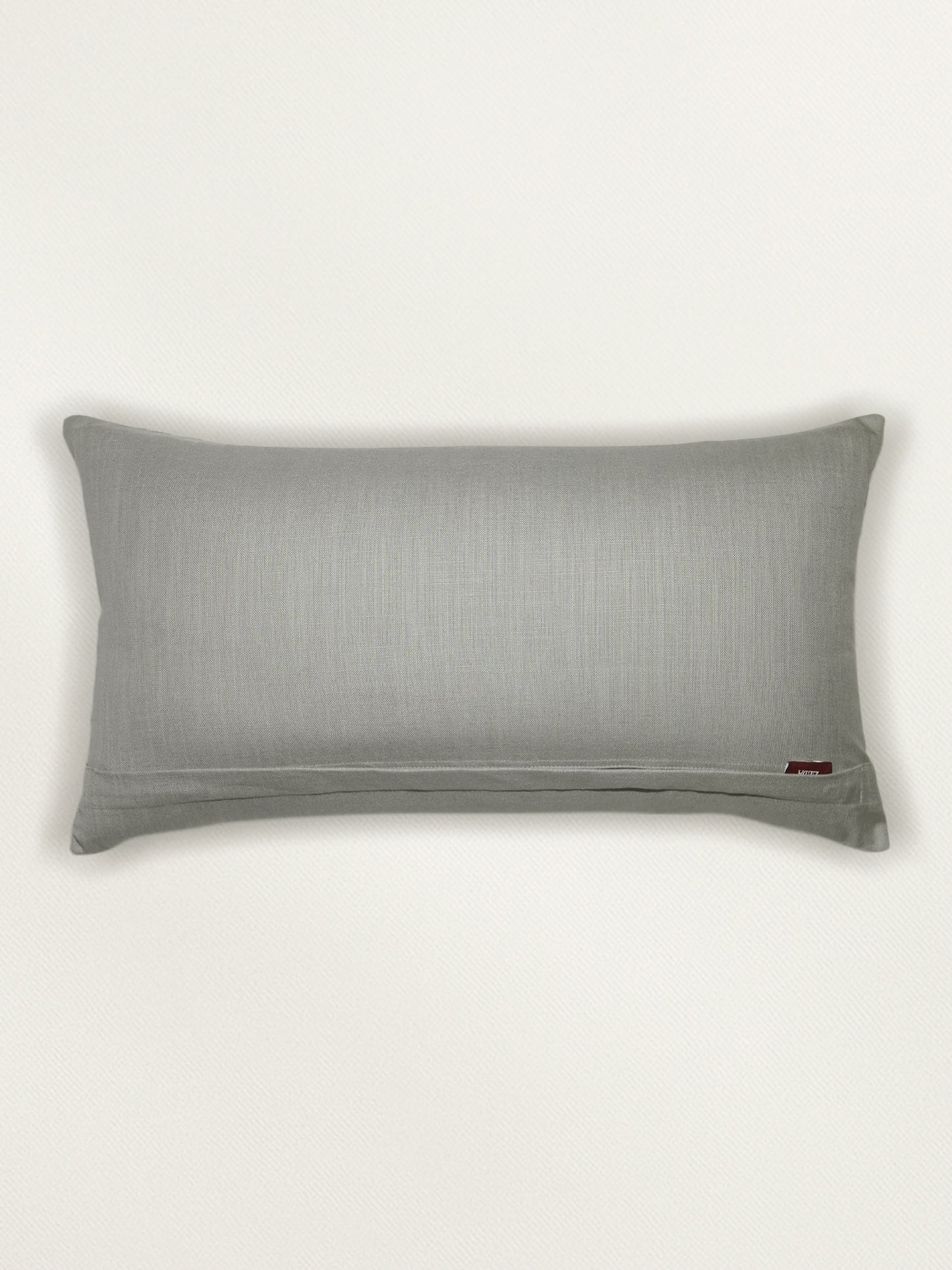 Polyester Blend Cushion Cover - Grey, Arri Work 12x22 inches, Set of 1