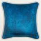 Velvet Blue Cushion Cover-Cord piping with Hand Embroidered Floral Pattern 16x16inches(set of 1)