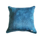 Velvet Blue Cushion Cover-Cord piping with Hand Embroidered Floral Pattern 16x16inches(set of 1)