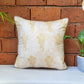 Velvet Cushion Cover-Floral Pattern|Contrast Cord Piping |Beige 16x16 Inches (Set of 1)