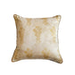 Velvet Cushion Cover-Floral Pattern|Contrast Cord Piping |Beige 16x16 Inches (Set of 1)