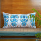 Velvet Multicolor Cushion Cover – Hand Embroidered |Floral Digital Print 12x22 Inches (Set of 1)