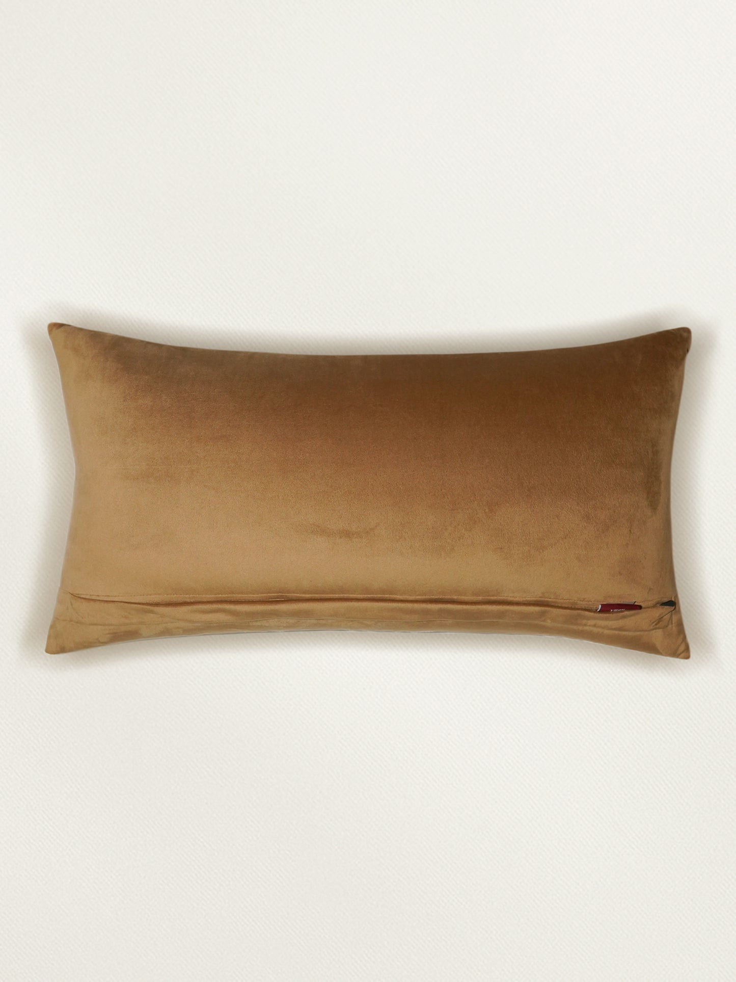 Velvet Multicolor Cushion Cover – Hand Embroidered |Floral Digital Print 12x22 Inches (Set of 1)