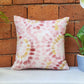 Poly Cotton Light Pink Cushion Cover -Digital Print |Hand-Painted Gold Strokes – 16x16 Inches (Set of 1)