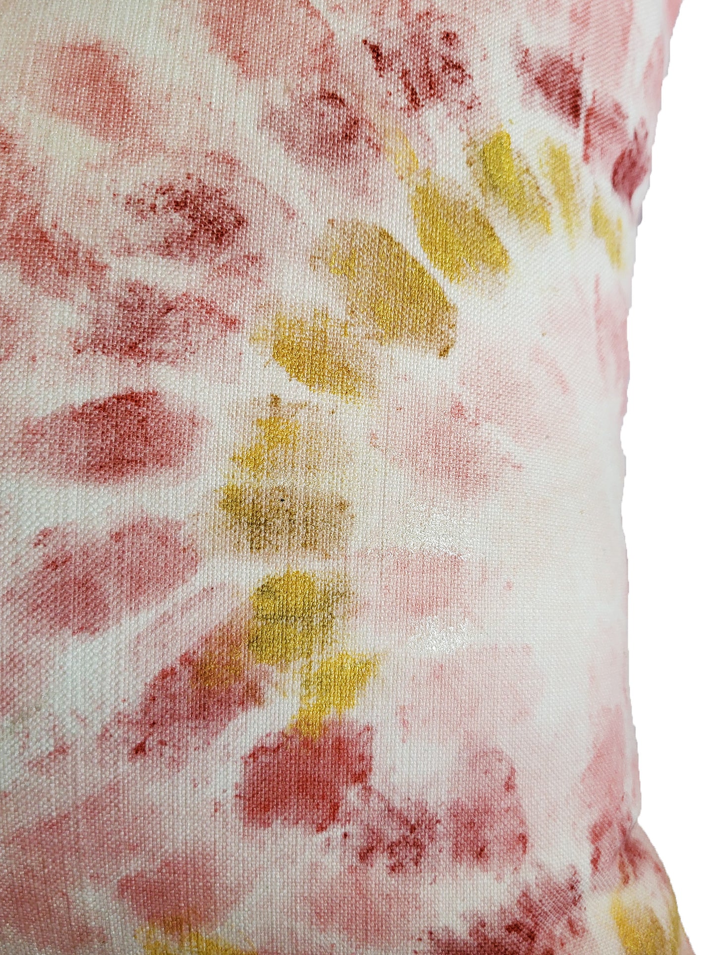 Poly Cotton Light Pink Cushion Cover -Digital Print |Hand-Painted Gold Strokes – 16x16 Inches (Set of 1)