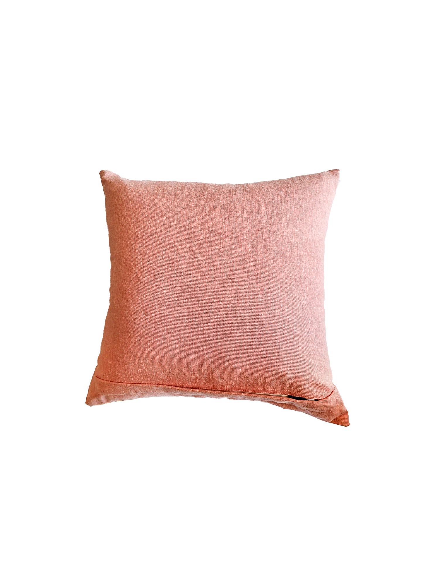 Poly Cotton Light Pink Cushion Cover -Digital Print |Hand-Painted Gold Strokes – 16x16 Inches (Set of 1)