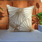 ZEBA  Hand Embroidered Cushion Cover - Luxe Collection | Sofa, Bedroom, Couch | Floral Embroidery | Off White - Cotton Blend | 16x16 inch (40x40 cms) (Pack of 1)