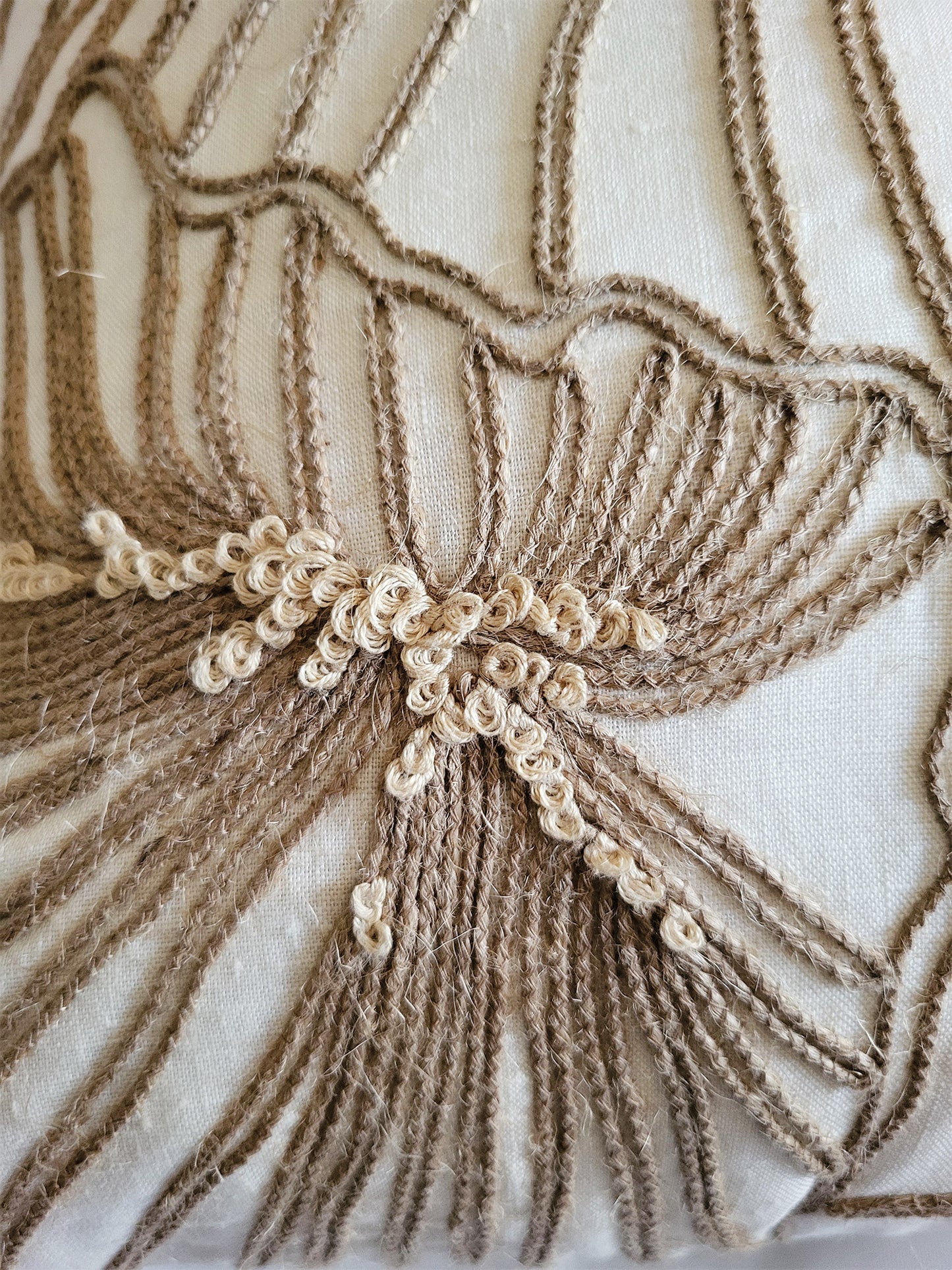 ZEBA  Hand Embroidered Cushion Cover - Luxe Collection | Sofa, Bedroom, Couch | Floral Embroidery | Off White - Cotton Blend | 16x16 inch (40x40 cms) (Pack of 1)