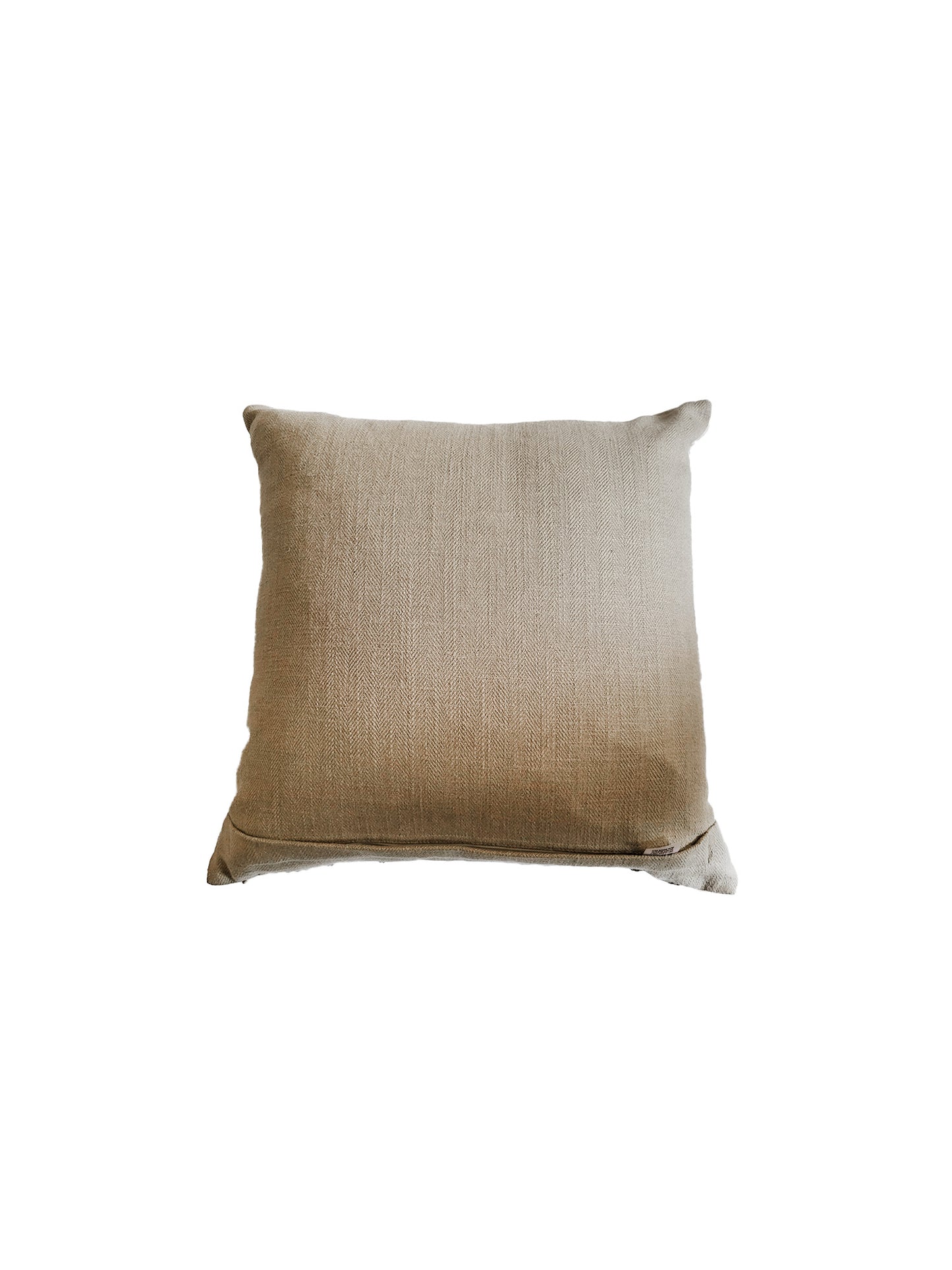 ZEBA  Hand Embroidered Cushion Cover - Luxe Collection | Sofa, Bedroom, Couch | Floral Embroidery | Off White - Cotton Blend | 16x16 inch (40x40 cms) (Pack of 1)