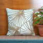 ZEBA  Hand Embroidered Cushion Cover - Luxe Collection | Sofa, Bedroom, Couch | Floral Embroidery | Off White - Cotton Blend | 16x16 inch (40x40 cms) (Pack of 1)