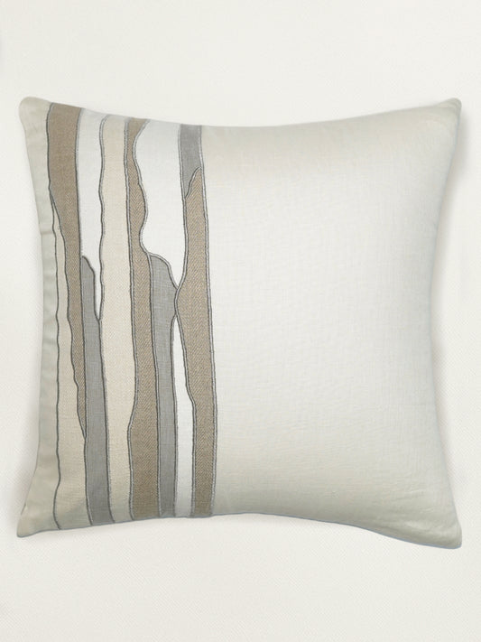 ZEBA Cushion Cover - Luxe Collection | Sofa, Bedroom, Couch | Applique Patches  | Multicolor - Poly Cotton | 16x16 inch (40x40 cms) (Pack of 1)