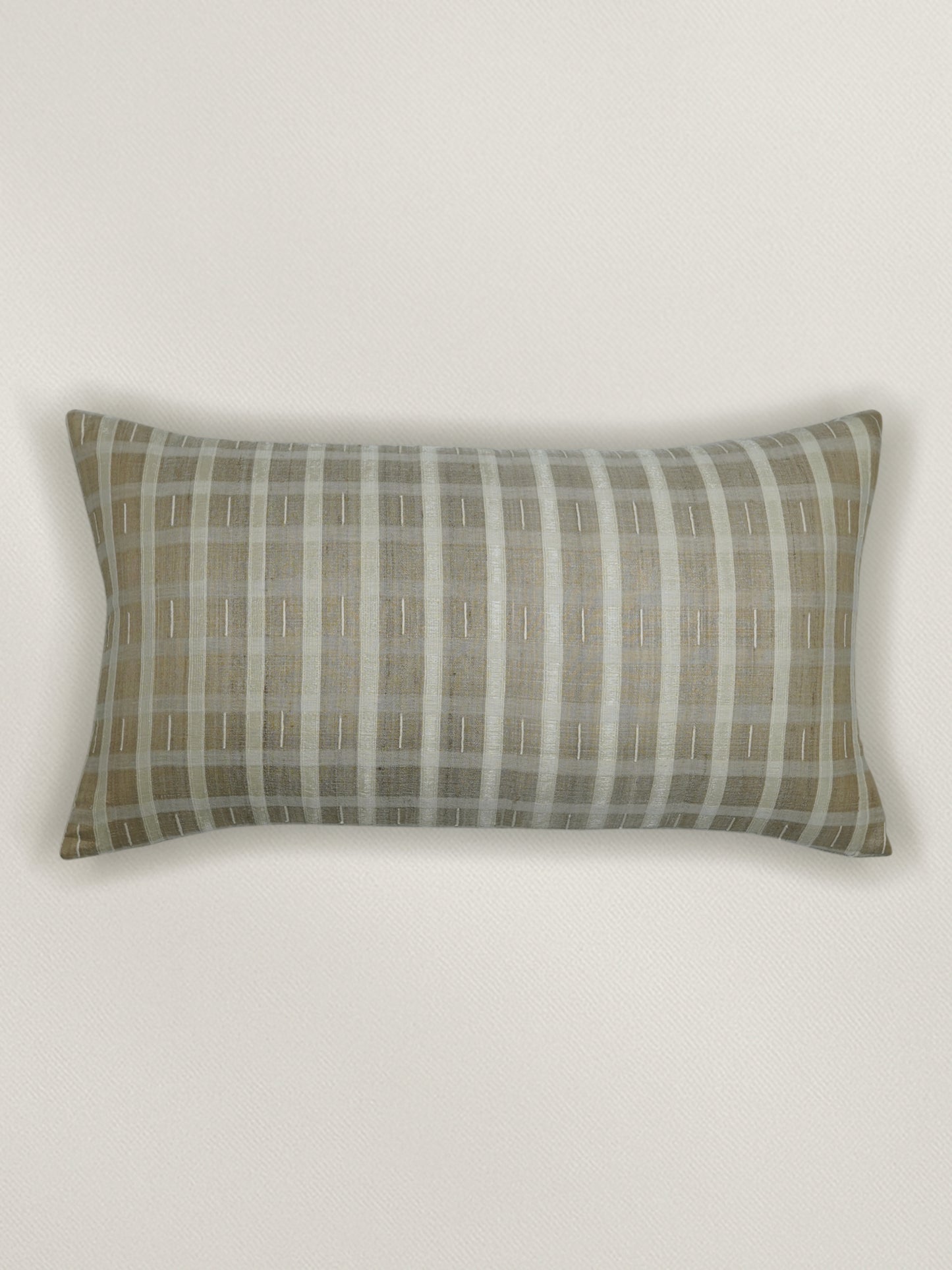 ZEBA Cushion Cover - Luxe Collection | Sofa, Bedroom, Couch | Verticle Stripes | Brown - Silk | 12x22 inch (30x55 cms) (Pack of 1)